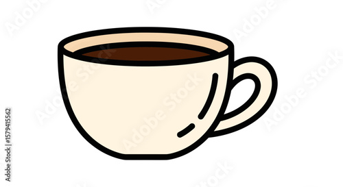 Coffee Cup Illustration in a Minimalist Style for Relaxation and Inspiration