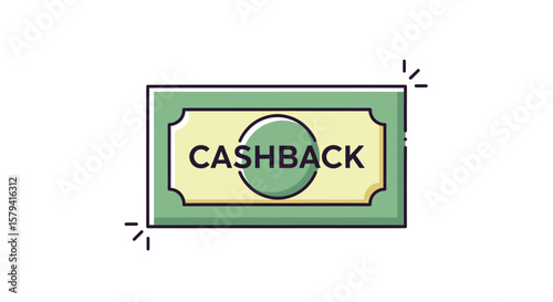 Cashback Promotion, Financial Savings, Online Shopping, Illustration, Digital Art, Graphic Design, Creative Concept
