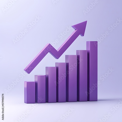 Free Download Purple Bar Graph with Rising Arrow Depicting Growth and Success - GFXLoad