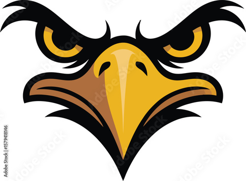 Tribal vector illustration of an eagle head design, a black silhouette perfect for a logo, tattoo, or mascot