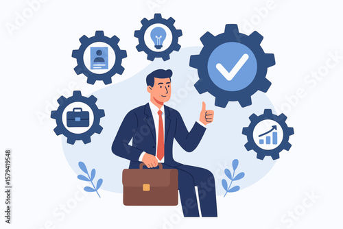 Competence, skills, and ability for work. Professional work experience and capability. Qualification for job and career development concept. Business success and employee growth.