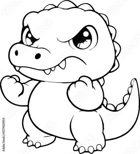 coloring book with cartoon dinosaur