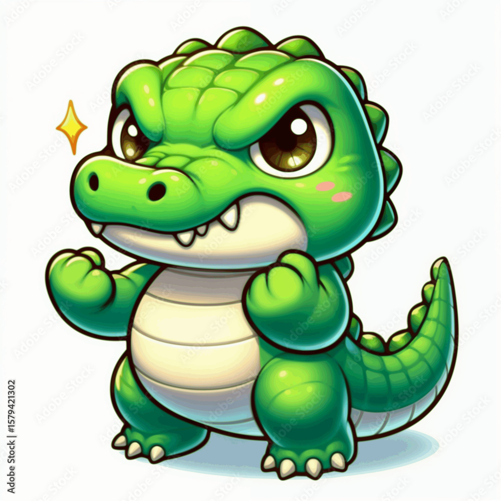 Fototapeta premium angry crocodile cartoon