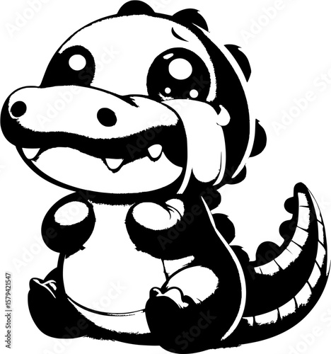 funny cartoon crocodile