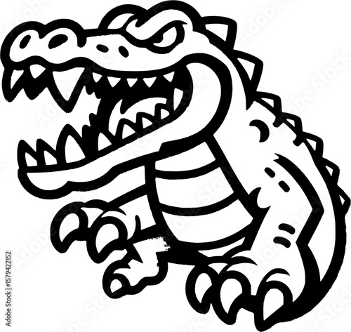 cartoon crocodile with big eyes