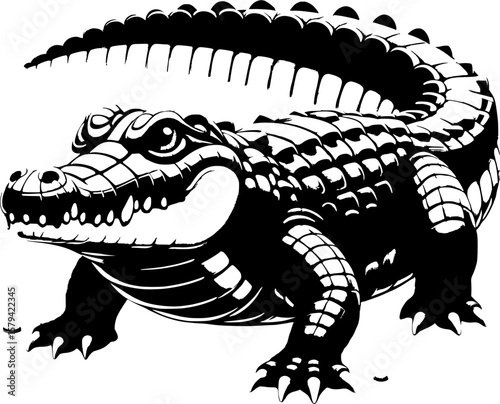 crocodile on white background