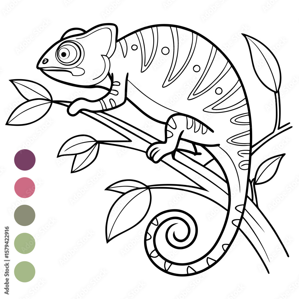 Fototapeta premium chameleon tattoo design