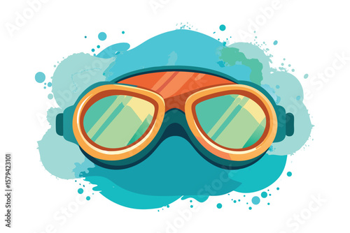 Set of diving mask and snorkel, essential swim equipment for eye protection and underwater vision