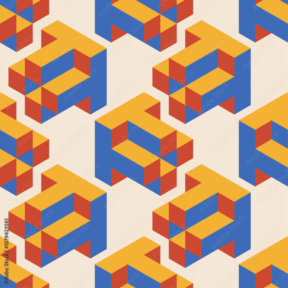 Obraz premium Trendy minimalist seamless pattern with abstract creative geometric composition