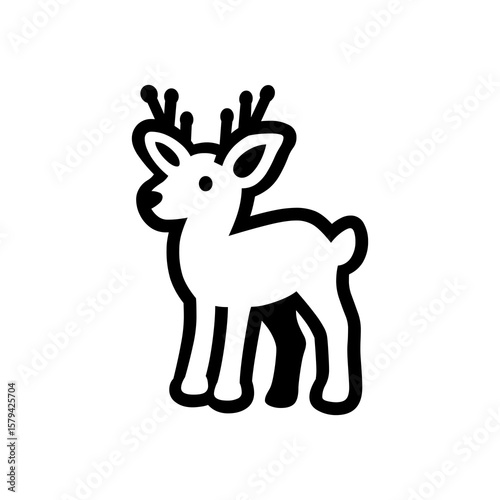 A charming reindeer design with a minimalist style, excellent for festive decorations and winter holiday themed creative projects.