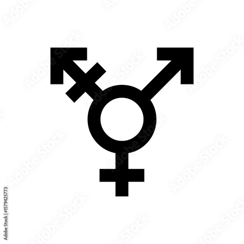 A genderfluid icon graphic features combined male, female, and transgender symbols for gender identity and equality design projects.