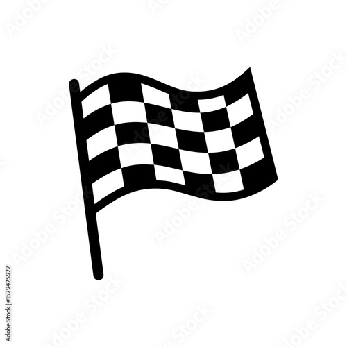 Checkered flag graphic conveys a sense of victory, completion, or reaching a goal, suitable for digital design and branding.