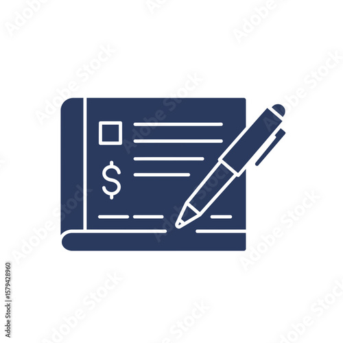 Payment check with pen ready for signing  