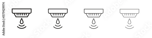 Water sensor icons in minimalistic thin line strokes designs