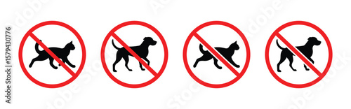 No Pets Allowed Sign Icon. No pets allowed sign no cat and dog in this area