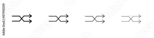 Shuffle icons in minimalistic thin line strokes designs