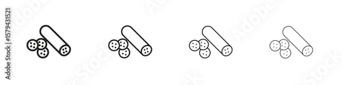 Salami icons in minimalistic thin line strokes designs