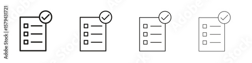 Requirements icons in minimalistic thin line strokes designs