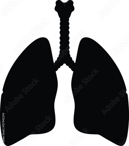 Black Human Lungs and Trachea - AI Generative
