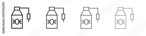 Pesticide icons in minimalistic thin line strokes designs