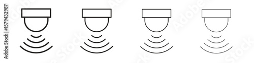 Motion sensor icons in minimalistic thin line strokes designs
