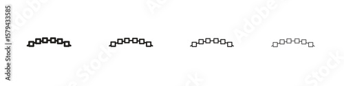 Lingual braces icons in minimalistic thin line strokes designs