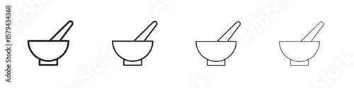 Herbal medicine icons in minimalistic thin line strokes designs