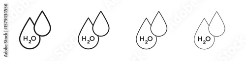 H2o icons in minimalistic thin line strokes designs