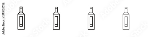 Gin icons in minimalistic thin line strokes designs
