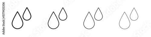 Drop icons in minimalistic thin line strokes designs