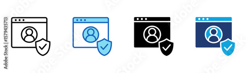 Online Account Security icon Multi Style Vector Illustration