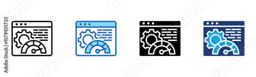 Website Performance icon Multi Style Vector Illustration