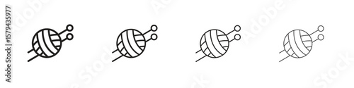Crochet icons in minimalistic thin line strokes designs