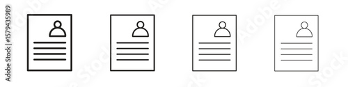 Criminal record icons in minimalistic thin line strokes designs