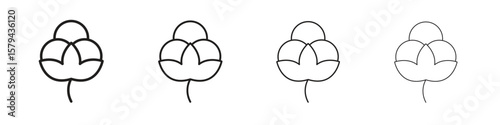 Cotton icons in minimalistic thin line strokes designs