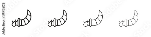 Cornucopia icons in minimalistic thin line strokes designs