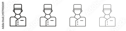 Concierge icons in minimalistic thin line strokes designs