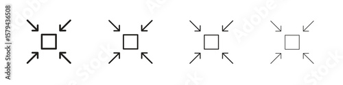 Compact size icons in minimalistic thin line strokes designs