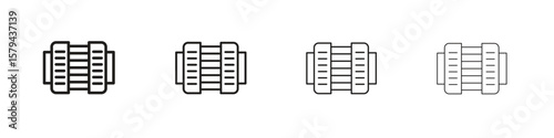 Car alternator icons in minimalistic thin line strokes designs