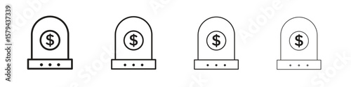 Business incubator icons in minimalistic thin line strokes designs