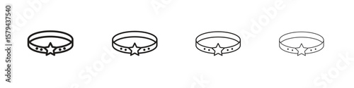 Bracelet icons in minimalistic thin line strokes designs