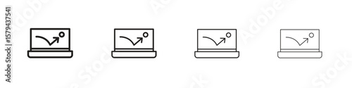 Bounce rate icons in minimalistic thin line strokes designs