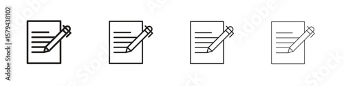 Agreement icons in minimalistic thin line strokes designs