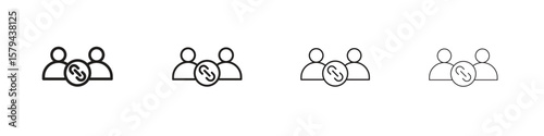 Affiliate link icons in minimalistic thin line strokes designs