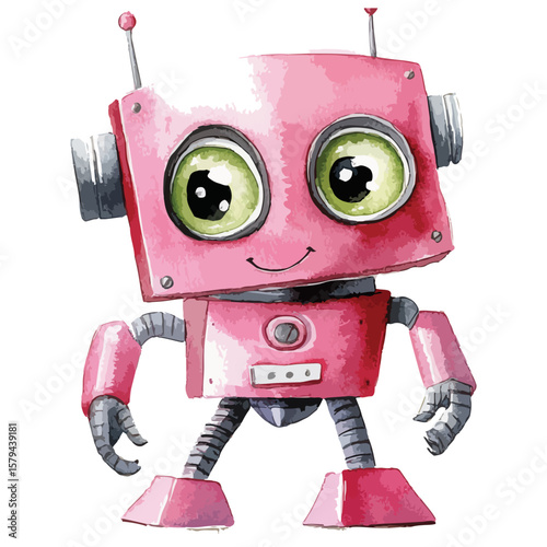 A simple robot illustration, depicting a classic design.