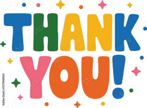 Colorful Thank You Illustration A Digital Minimalist Design