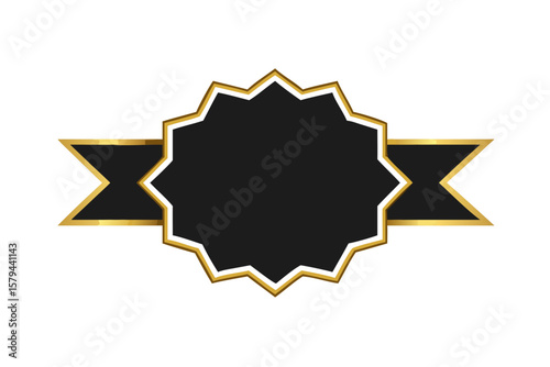 Elegant black and gold label banner vector for product promotion and design use