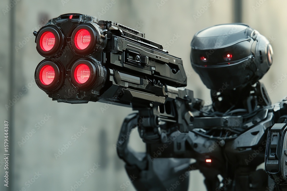 Fototapeta premium robotic sentry gun with motion tracking