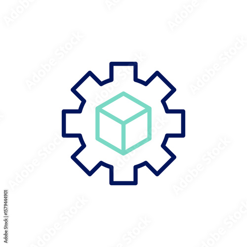 Product Mangement icon. Gear icon. Box icon. 