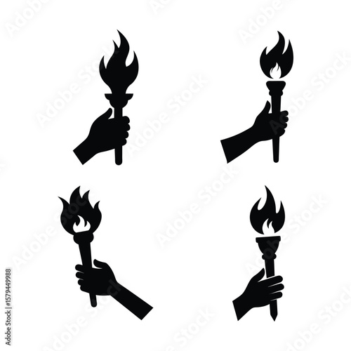 silhouette of a man with a torch